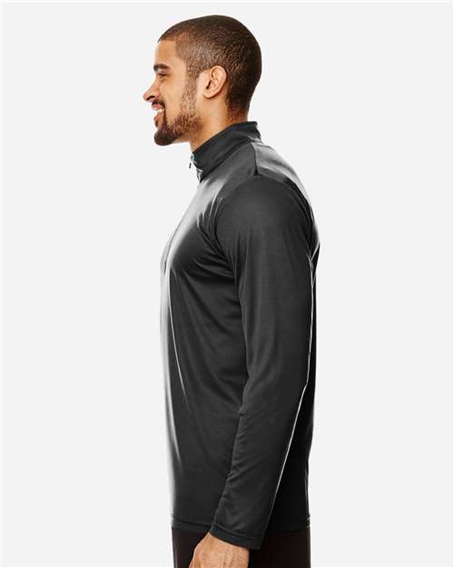 Black Men's Zone Performance Quarter-Zip Pullover - TT31