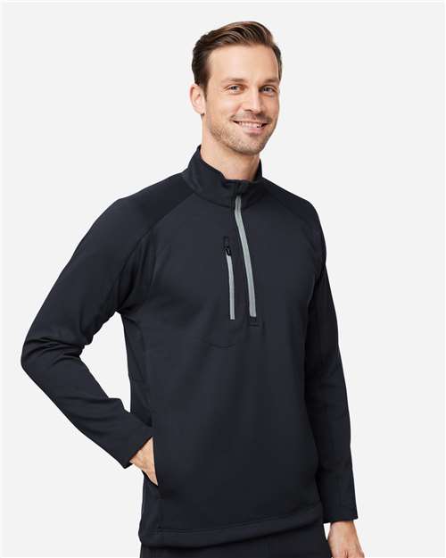 Black/ Metallic Silver Quarter-Zip Pullover - L330