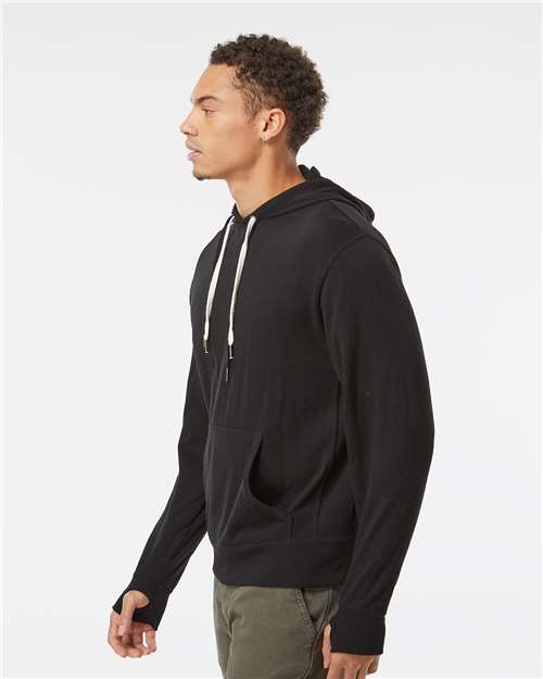 Black Midweight French Terry Hooded Sweatshirt - PRM90HT