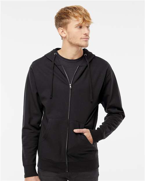 Black Midweight Full-Zip Hooded Sweatshirt - SS4500Z