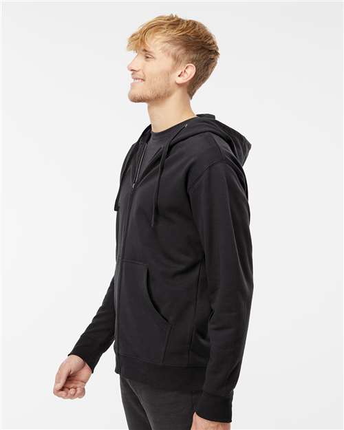 Black Midweight Full-Zip Hooded Sweatshirt - SS4500Z