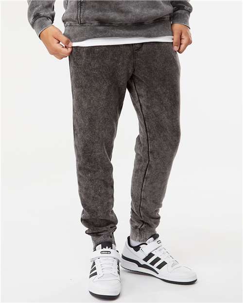 Black Mineral Wash Fleece Pants - PRM50PTMW