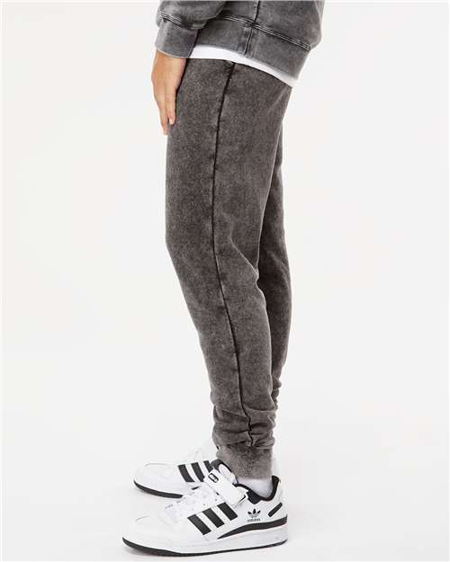Black Mineral Wash Fleece Pants - PRM50PTMW