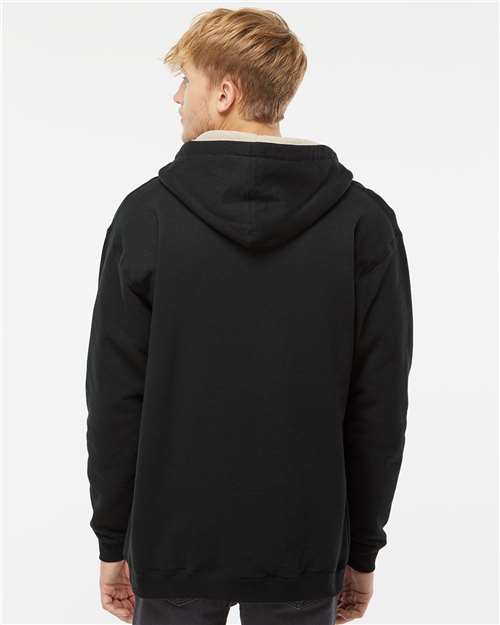 Black/ Natural Sherpa-Lined Full-Zip Hooded Sweatshirt - EXP40SHZ