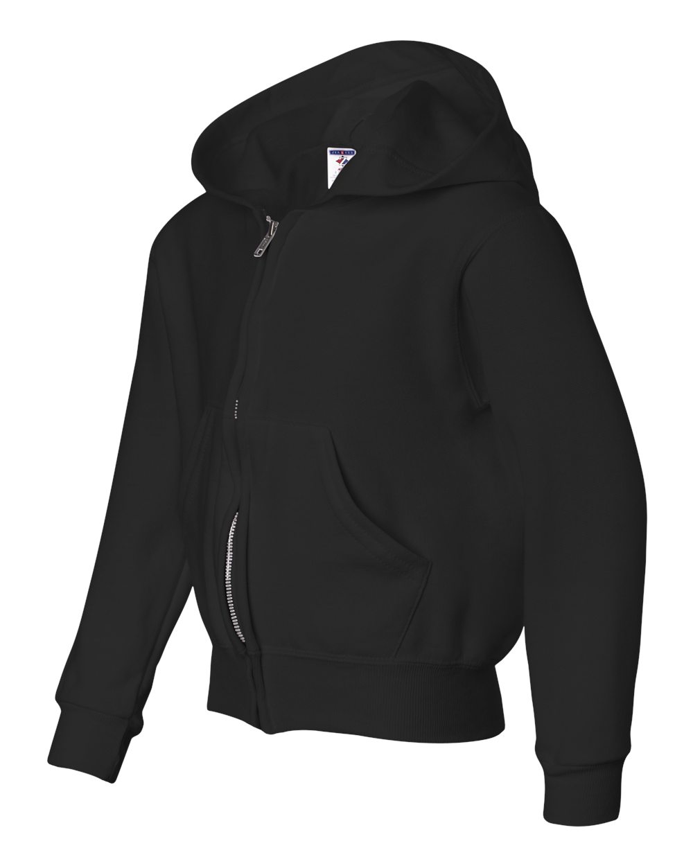 Black NuBlend® Youth Full-Zip Hooded Sweatshirt - 993BR