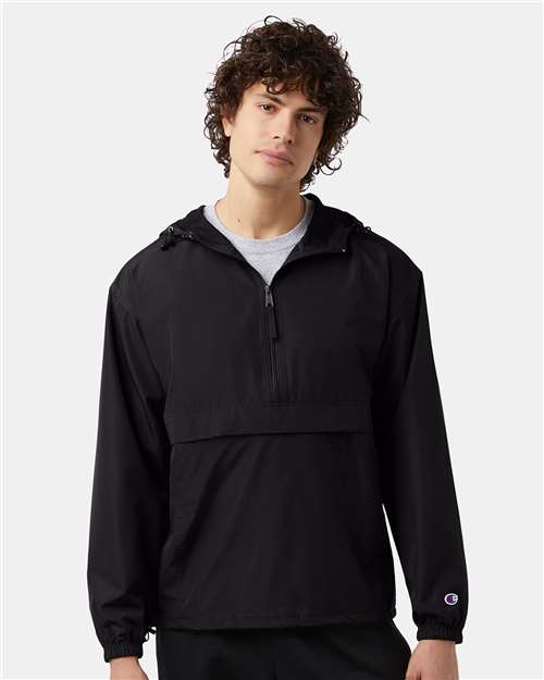 Black Packable Anorak Jacket - CO200
