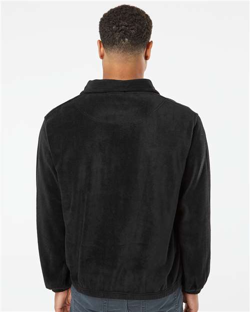 Black Polar Fleece Quarter-Zip Pullover - 3052