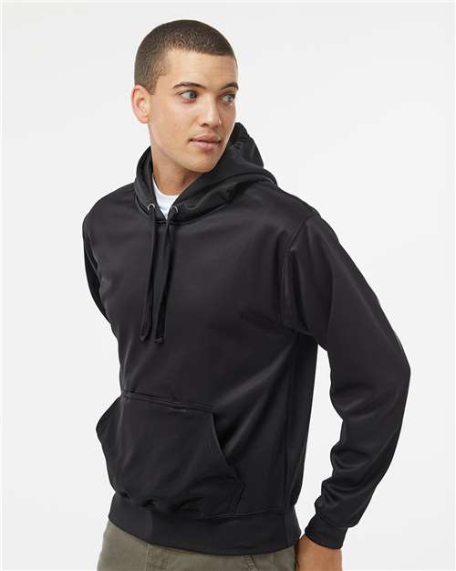 Black Polyester Tailgate Hooded Sweatshirt - 8615