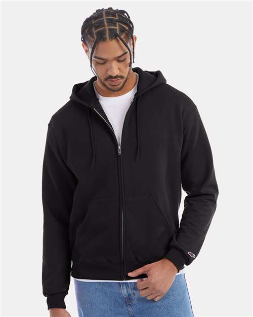 Black Powerblend® Full-Zip Hooded Sweatshirt - S800