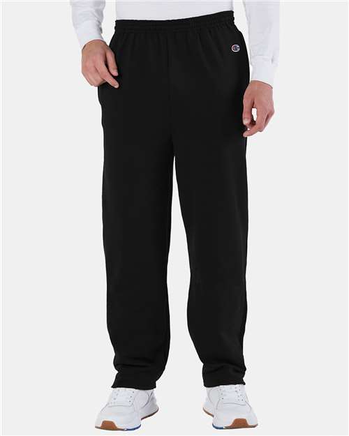 Black Powerblend® Open-Bottom Sweatpants with Pockets - P800