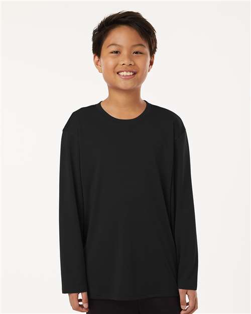 Black Pro-Lock Youth Performance Long Sleeve T-Shirt - 48400Y