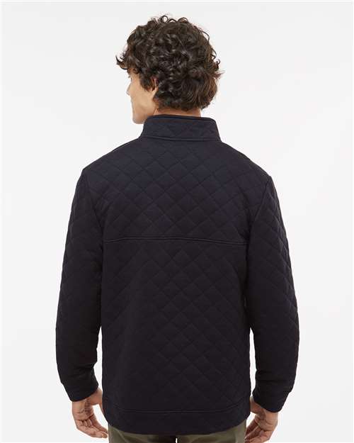 Black Quilted Snap Pullover - 8890