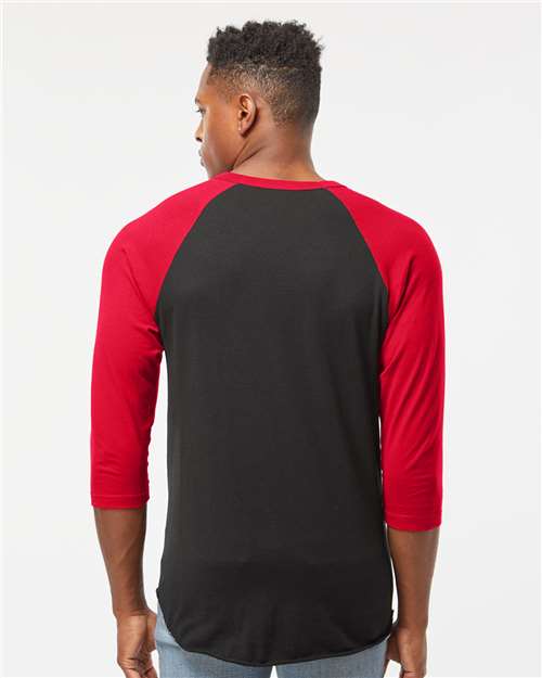 Black/ Red Fine Jersey Raglan T-Shirt - 245