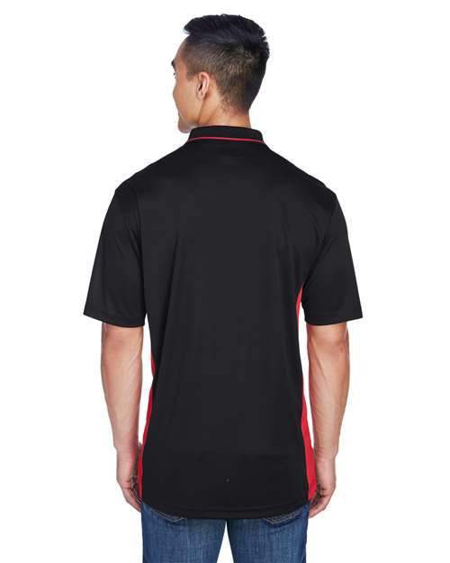 Black/ Red Men's Cool & Dry Sport Two-Tone Polo - 8406