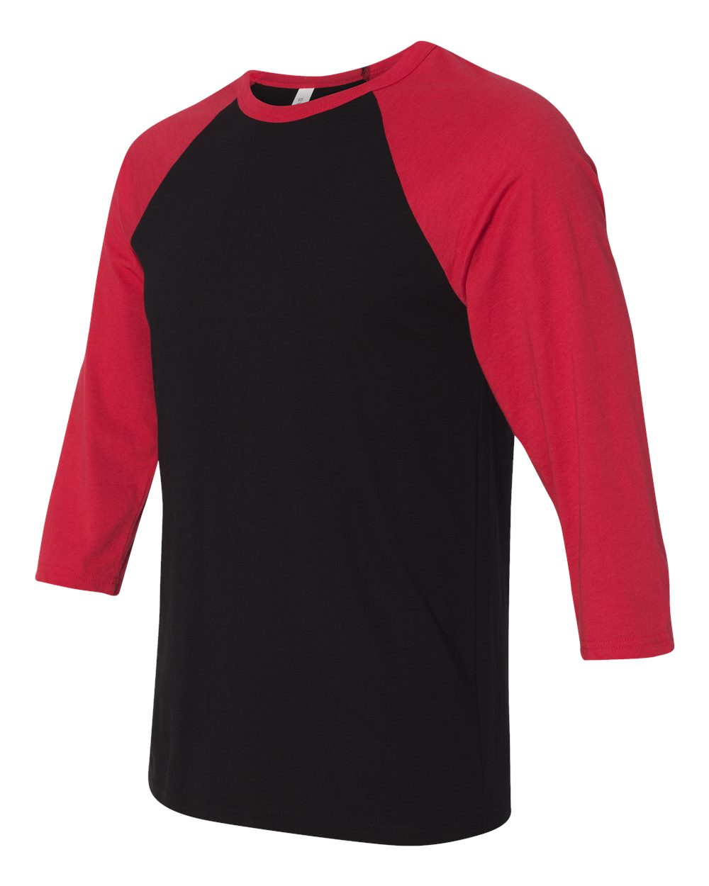 Black/ Red Three-Quarter Sleeve Baseball Tee - 3200