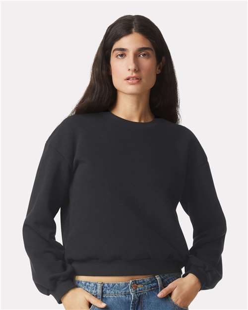 Black ReFlex Women's Fleece Crewneck Sweatshirt - RF494