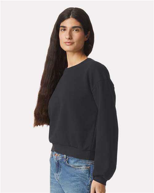 Black ReFlex Women's Fleece Crewneck Sweatshirt - RF494