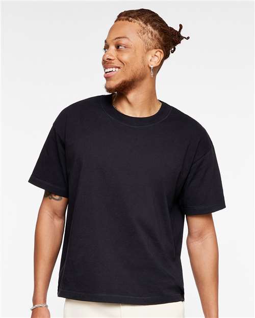 Black Relaxed Crew Tee - 3520