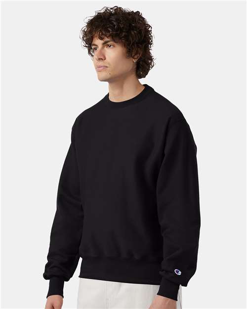 Black Reverse Weave® Crewneck Sweatshirt - S149
