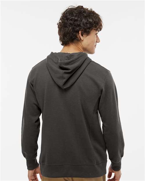Black Ripple Fleece Hooded Sweatshirt - 8706