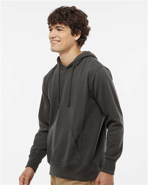 Black Ripple Fleece Hooded Sweatshirt - 8706
