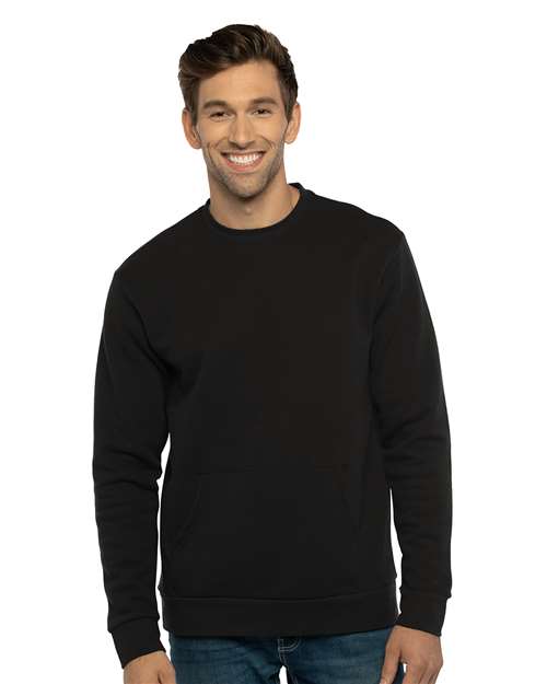 Black Santa Barbara Pocket Crewneck Sweatshirt - 9001