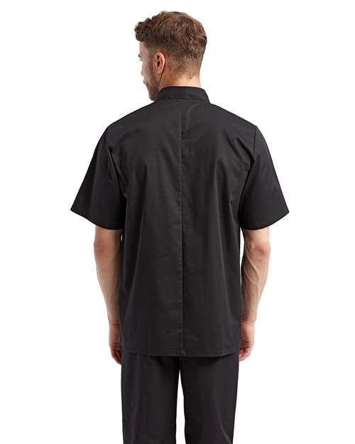 Black Short Sleeve Recycled Chef Coat - RP656
