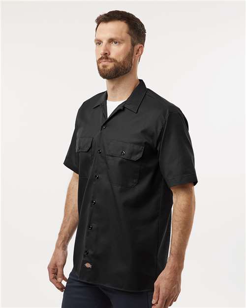 Black Short Sleeve Work Shirt - Tall Sizes - 2574T