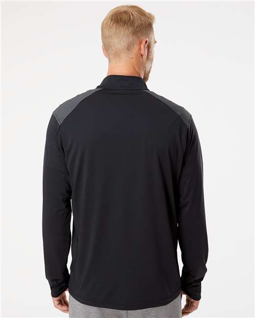 Black Shoulder Stripe Quarter-Zip Pullover - A520