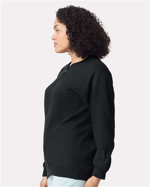 Black Softstyle® Midweight 1/4 Zip Sweatshirt - SF008