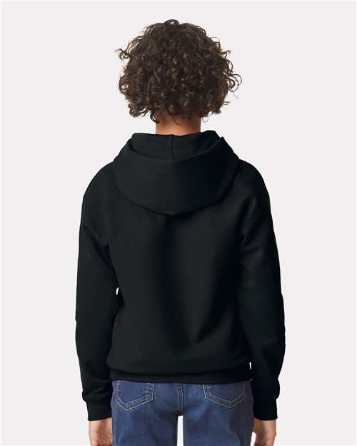 Black Softstyle® Youth Midweight Hooded Sweatshirt - SF500B