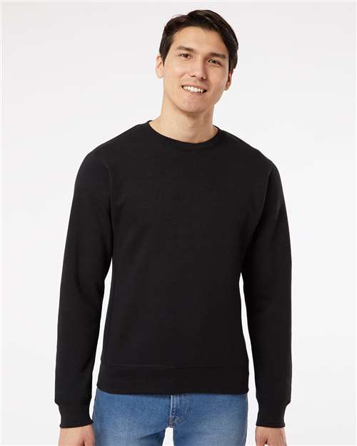 Black Solid Triblend Fleece Crewneck Sweatshirt - 8870
