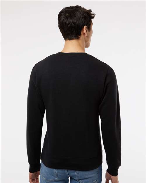 Black Solid Triblend Fleece Crewneck Sweatshirt - 8870