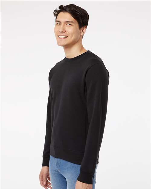 Black Solid Triblend Fleece Crewneck Sweatshirt - 8870