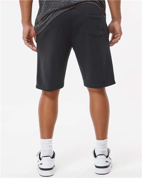 Black Solid Triblend Fleece Shorts - 8855