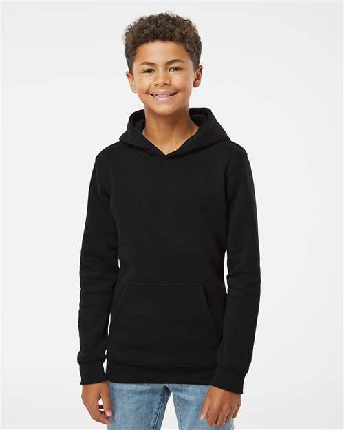 Black Solid Youth Triblend Fleece Hooded Sweatshirt - 8880