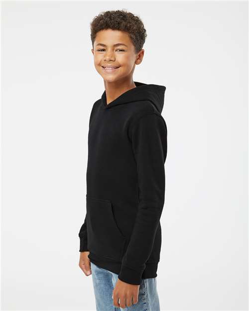 Black Solid Youth Triblend Fleece Hooded Sweatshirt - 8880