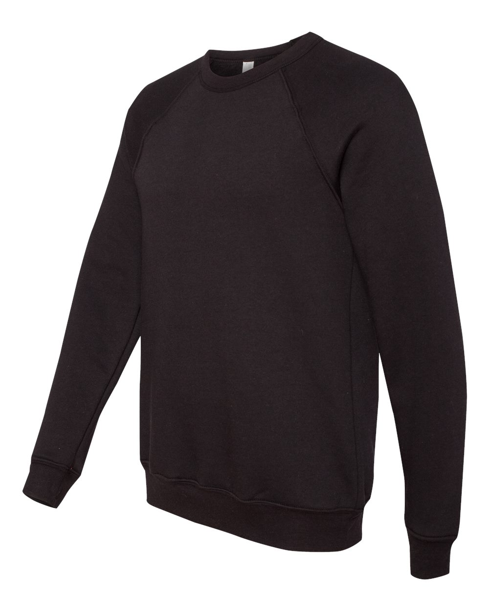 Black Sponge Fleece Raglan Crewneck Sweatshirt - 3901