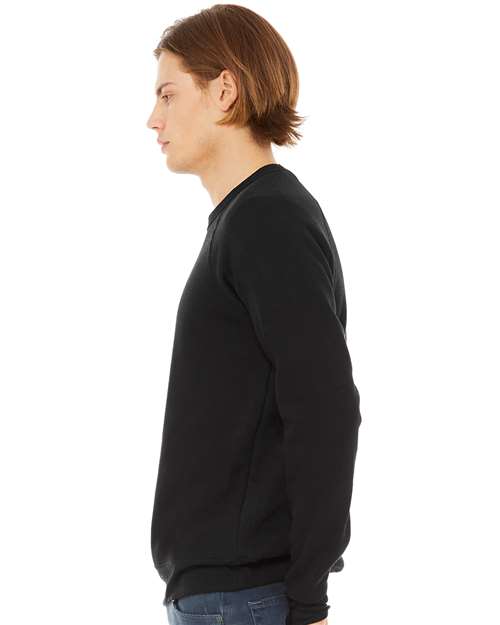 Black Sponge Fleece Raglan Crewneck Sweatshirt - 3901