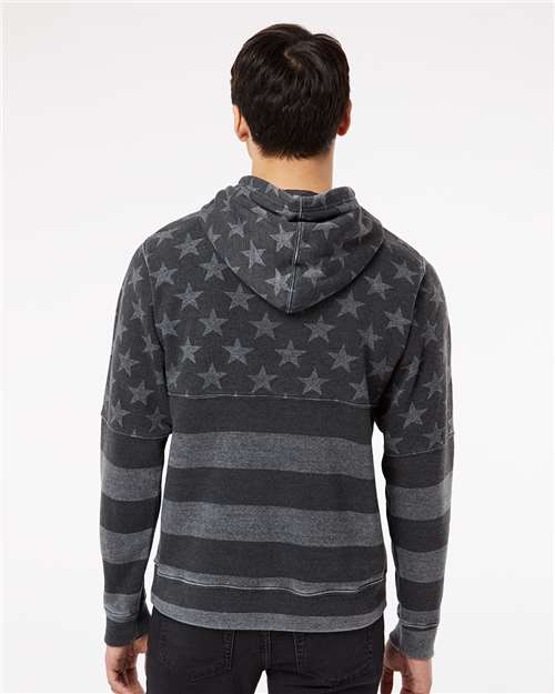 Black Stars & Stripes Triblend Triblend Fleece Hooded Sweatshirt - 8871