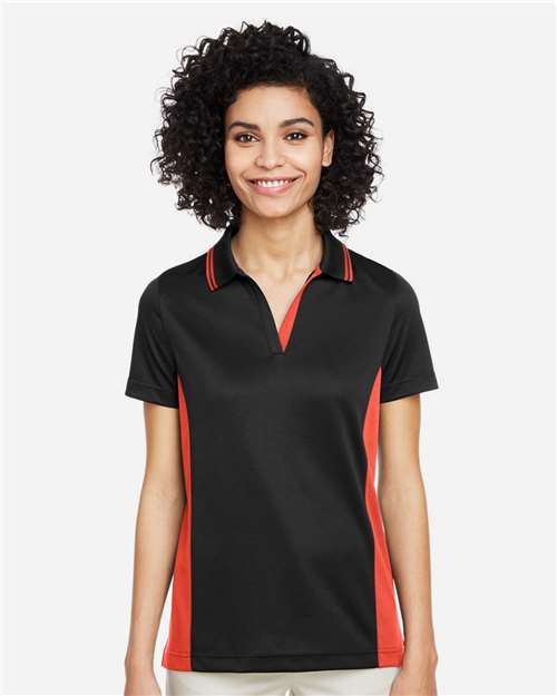 Black/ Team Orange Women's Flash Snag Protection Plus IL Colorblock Polo - M386W