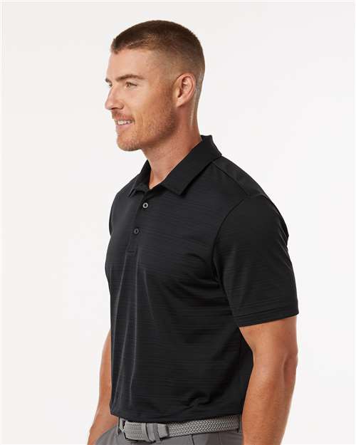 Black Textured Stripe Polo - A704