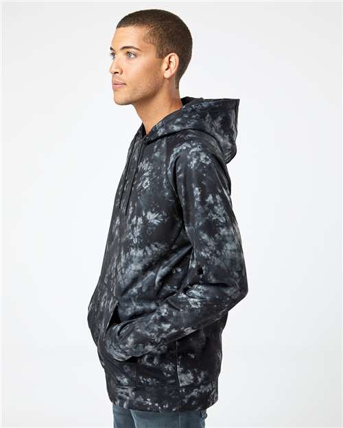 Black Tie Dye Performance Raglan Pullover Sweatshirt - 8670