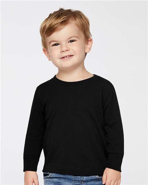 Black Toddler Cotton Jersey Long Sleeve Tee - 3311