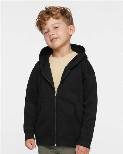 Black Toddler Full-Zip Fleece Hoodie - 3346