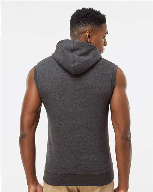Black Triblend Triblend Sleeveless Hooded Sweatshirt - 8877