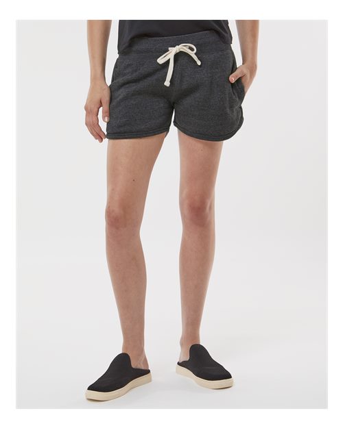 Black Triblend Women's Fleece Shorts - 8856