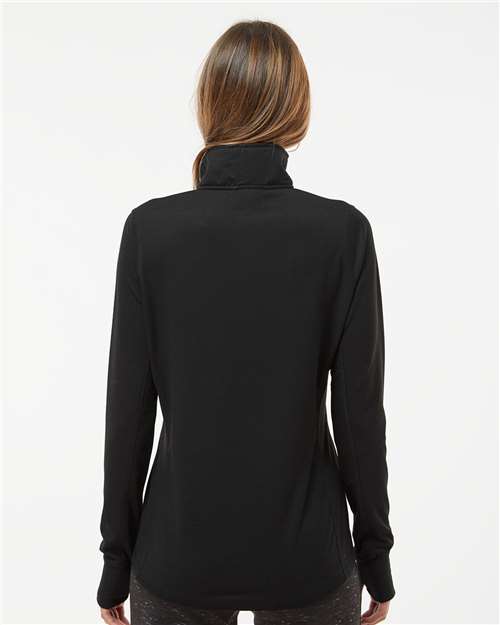 Black Triblend Women’s Omega Stretch Quarter-Zip Pullover - 8433