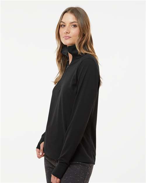 Black Triblend Women’s Omega Stretch Quarter-Zip Pullover - 8433
