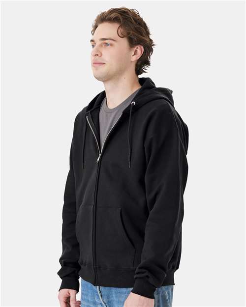 Black Ultimate Cotton® Full-Zip Hooded Sweatshirt - F280